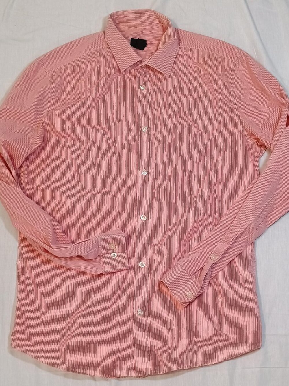 H&M/Button Down Shirt/Mens M/Pink White Pinstripe Preppy Cottagecore Oxford Top